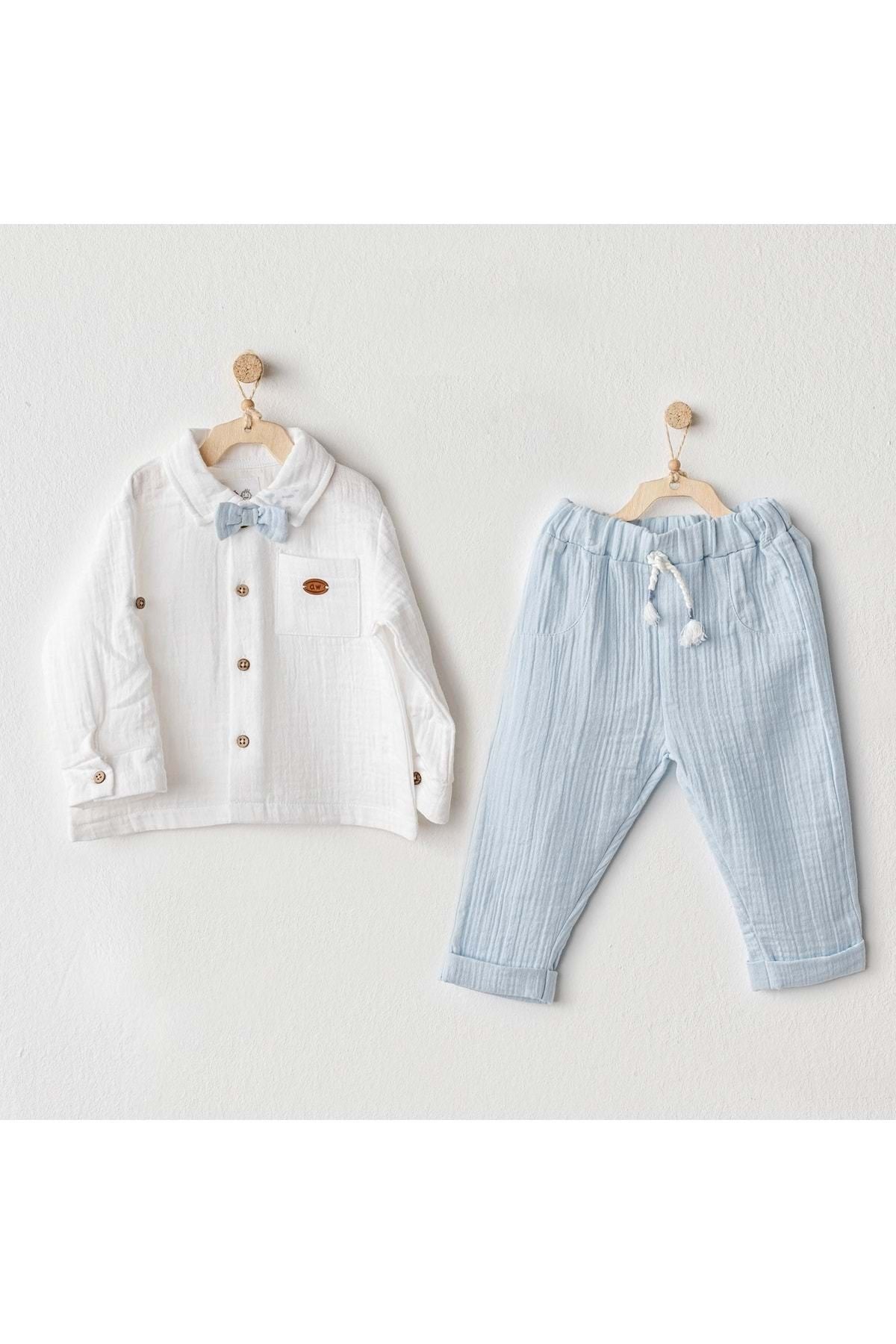 Andy Wawa Bebek Mavi Muslin 2'li Takım AC25622