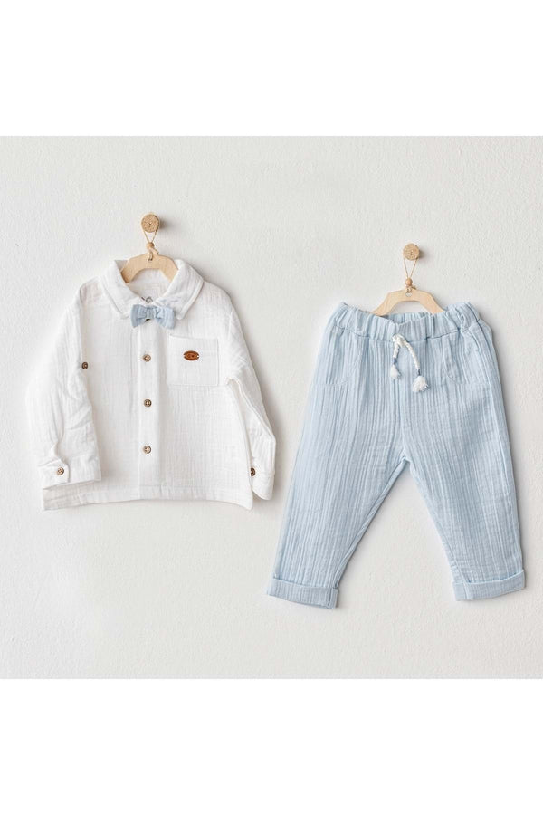 Andy Wawa Bebek Mavi Muslin 2'li Takım AC25622