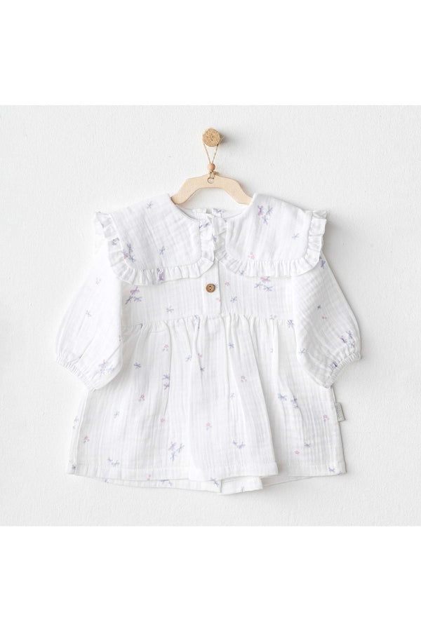 Andy Wawa Bebek Muslin Beyaz Elbise AC25585
