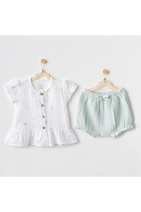 Andy Wawa Bebek Muslin Set Love Family 2'li Takım AC25509