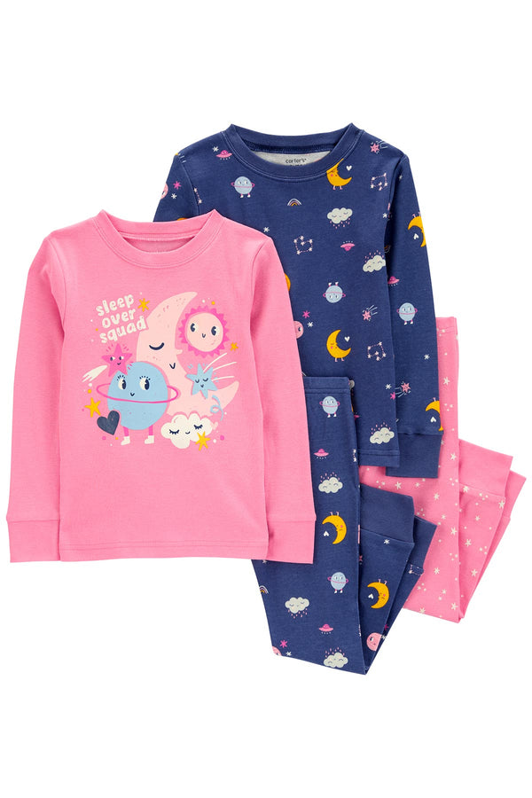 Carters Küçük Kız Çocuk Pijama Set 4'lü Paket 2R492910R