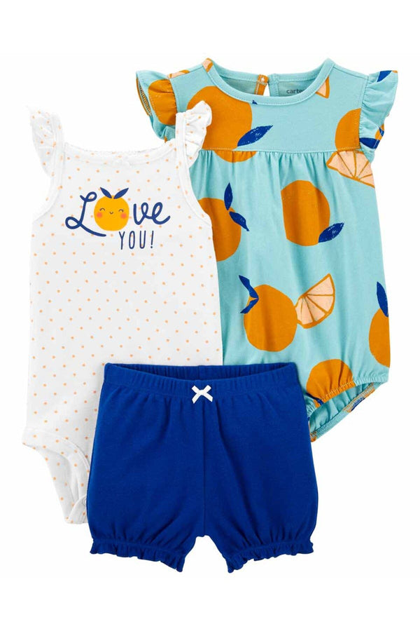 Carters Layette Çok Renkli Kız Bebek 3Lü Set 1N041510R