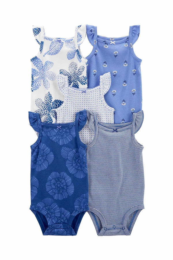 Carters Layette Kız Bebek 5'li Kolsuz Body 1P184310R