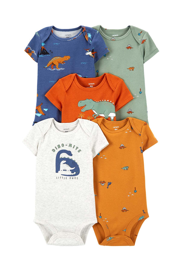 Carters Layette Renkli Erkek Bebek 5Li Kısa Kollu Body 1P559910R