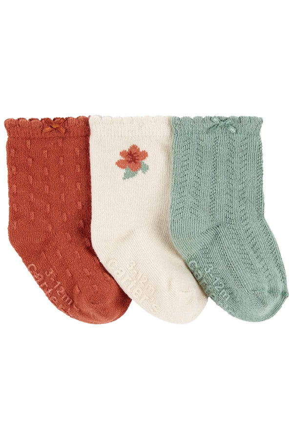 Carters Renkli Kız Bebek Çorap Set 3'lü Paket 1R613610R