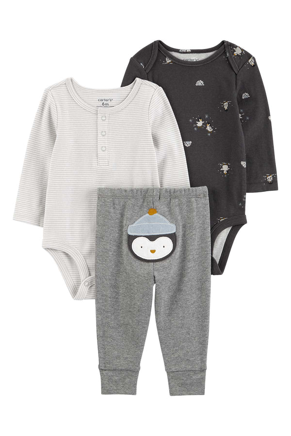 Carters Renkli Layette Erkek Bebek Body Pantolon Set 3'lü Paket 1R550210R