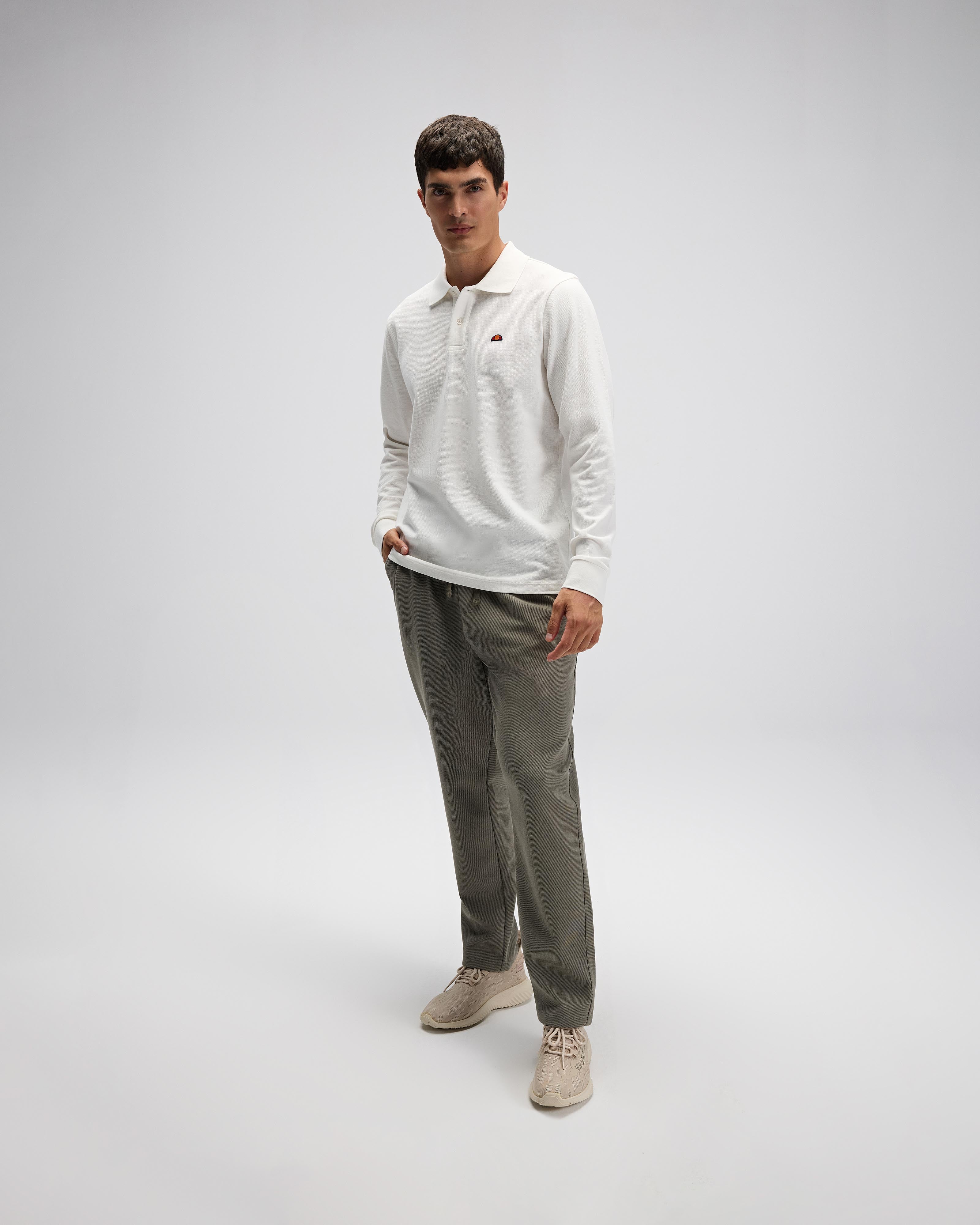 ELLESSE Erkek Beyaz Polo Sweatshirt EM582OF