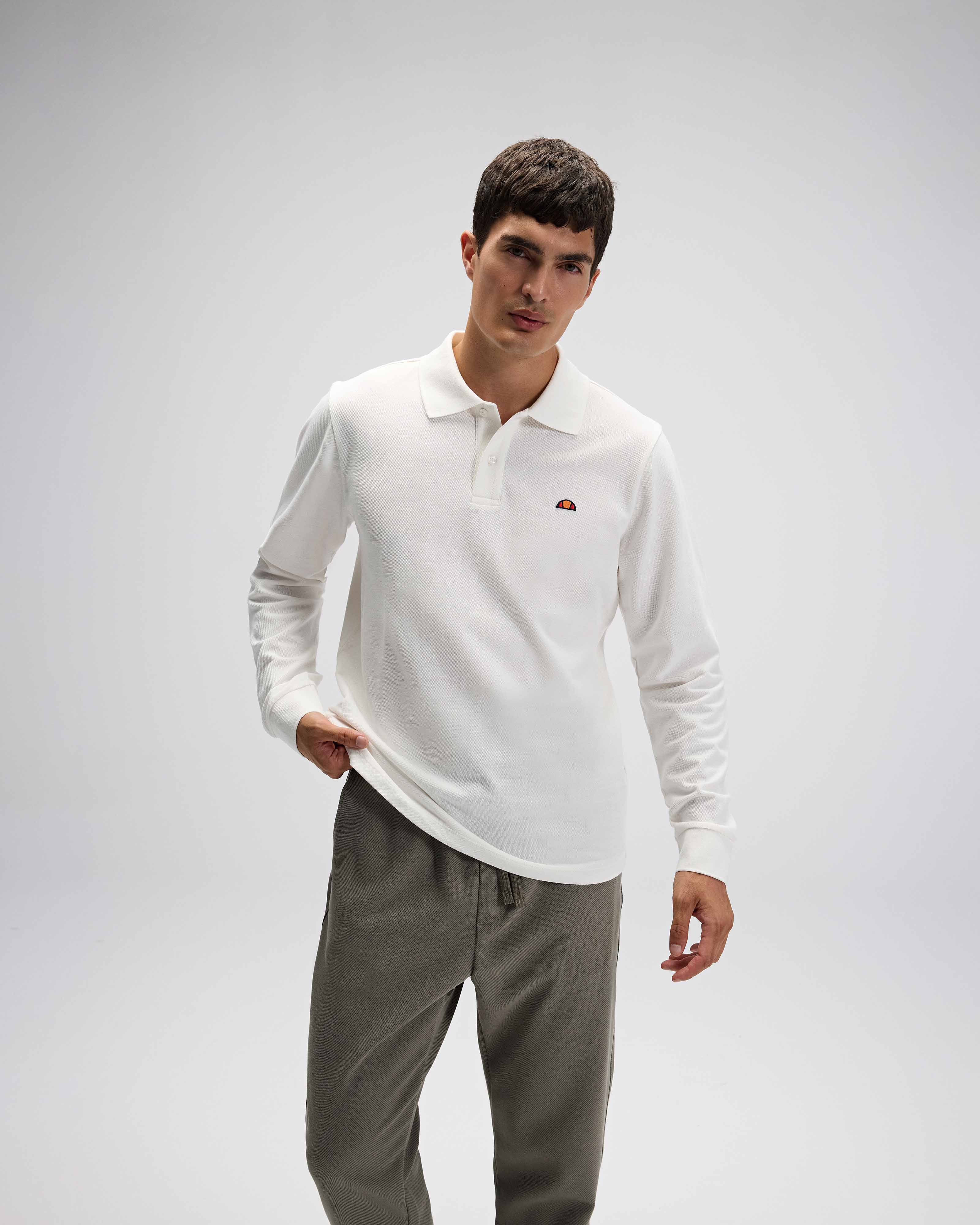 ELLESSE Erkek Beyaz Polo Sweatshirt EM582OF