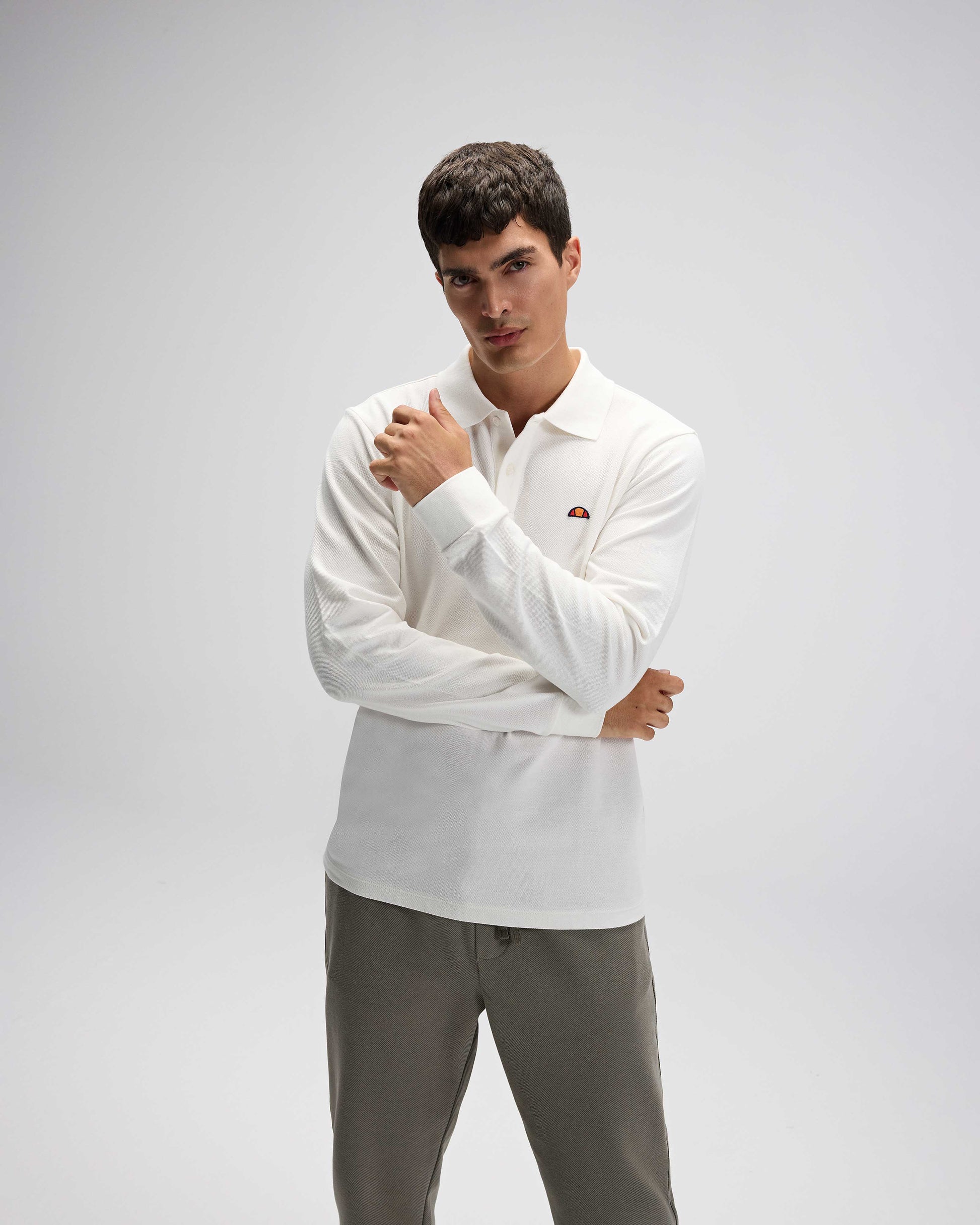 ELLESSE Erkek Beyaz Polo Sweatshirt EM582OF