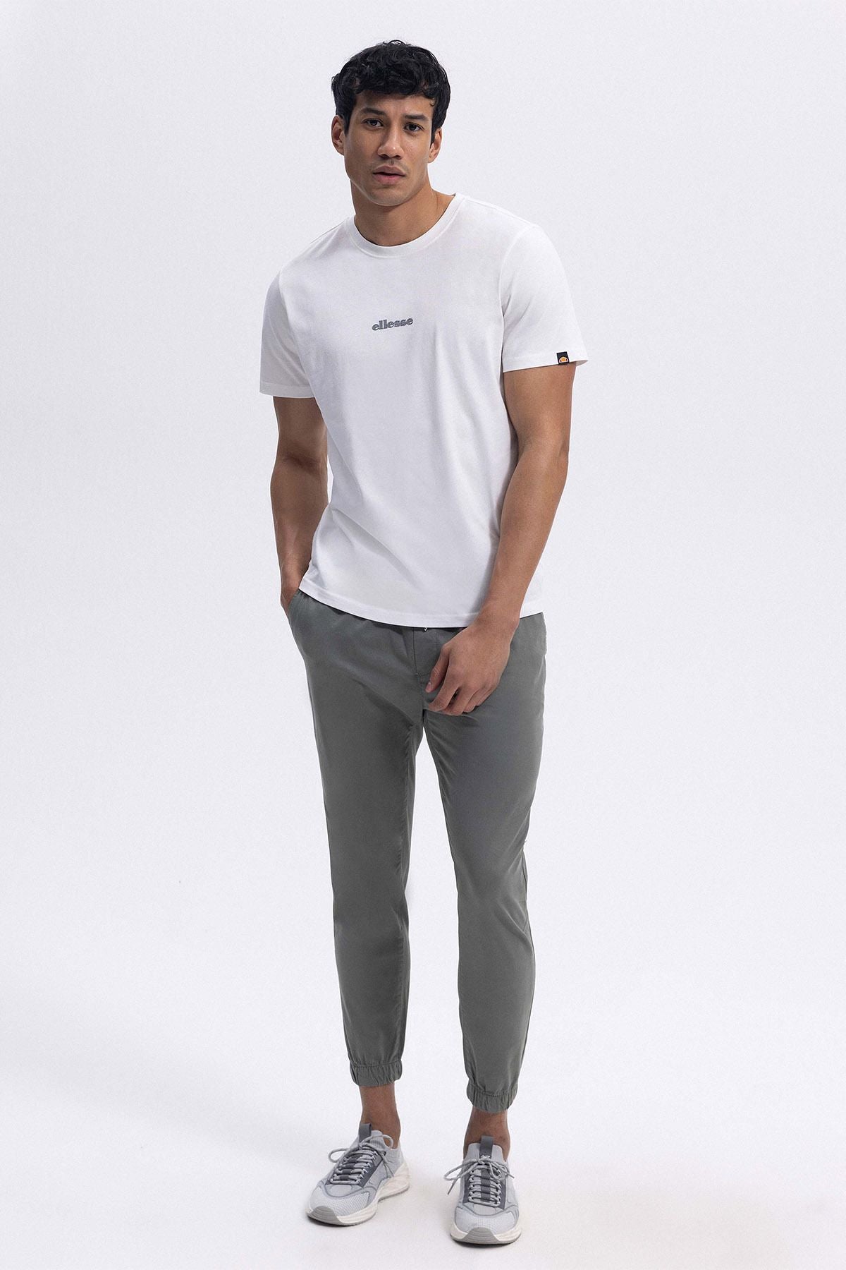 Ellesse Erkek Bisiklet Yaka Beyaz Tişört EM462OF