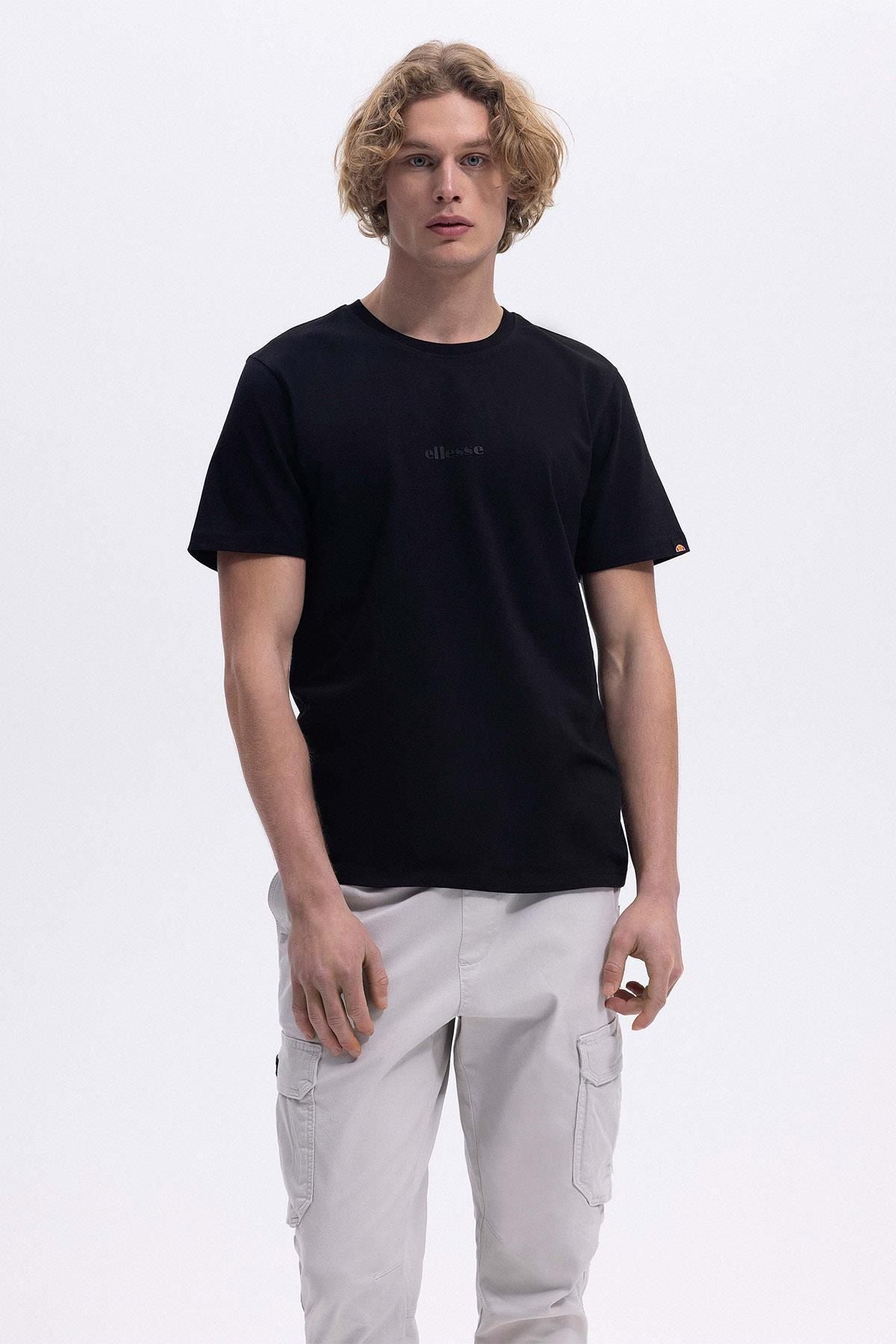 Ellesse Erkek Bisiklet Yaka Siyah Tişört EM462BK
