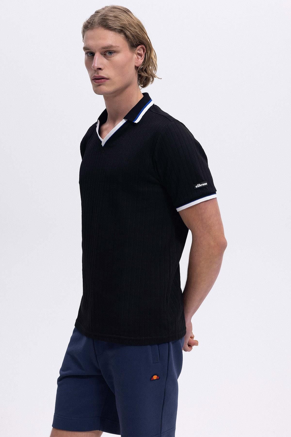 Ellesse Erkek Polo Yaka Siyah Tişört EM491