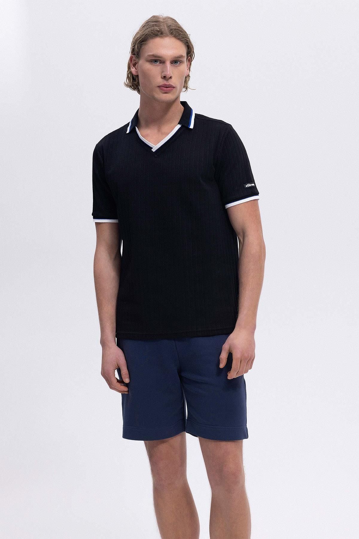 Ellesse Erkek Polo Yaka Siyah Tişört EM491