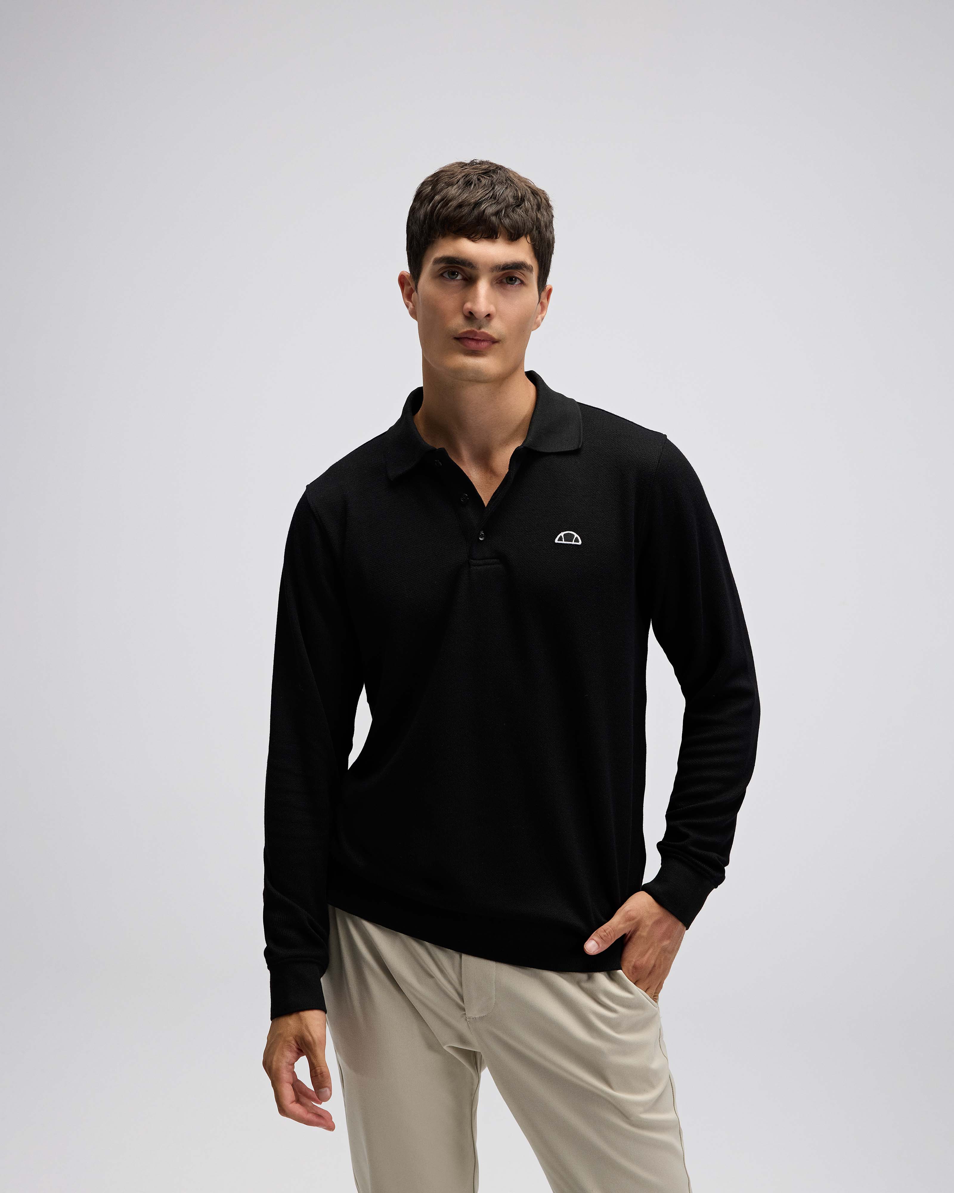 ELLESSE Erkek Siyah Polo Sweatshirt EM607BK
