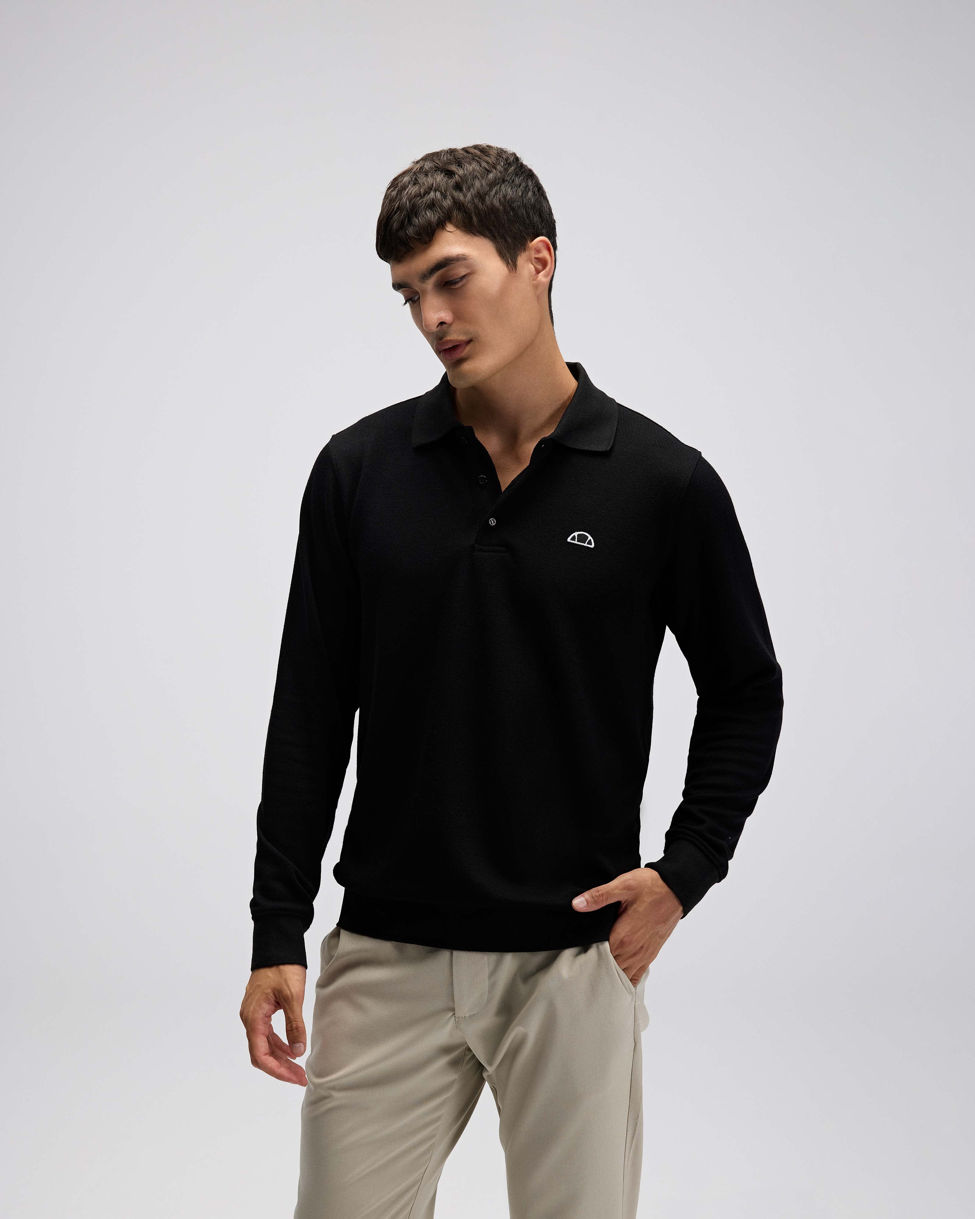 ELLESSE Erkek Siyah Polo Sweatshirt EM607BK