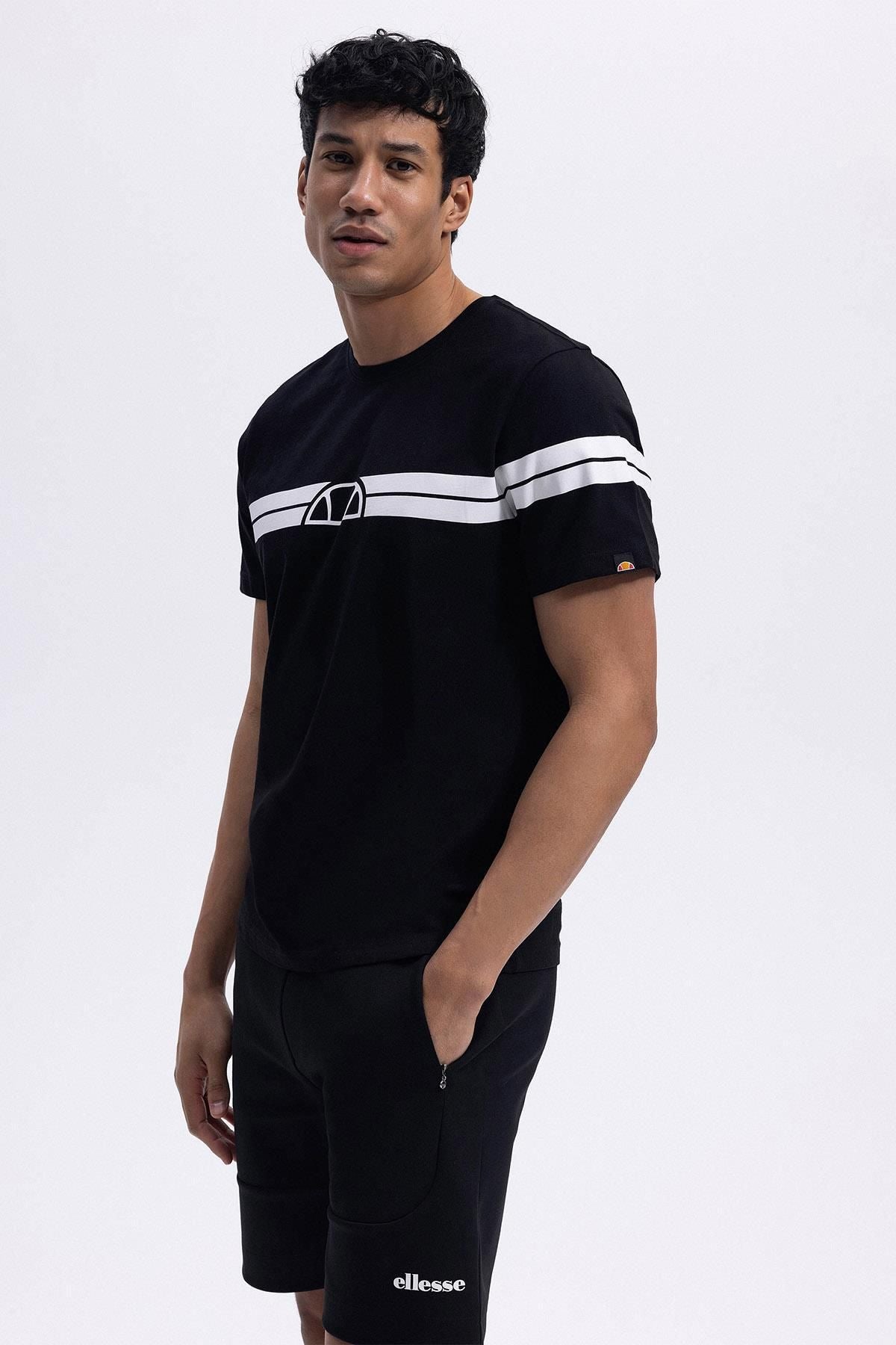 Ellesse Erkek Siyah Yuvarlak Yaka Tişört EM442