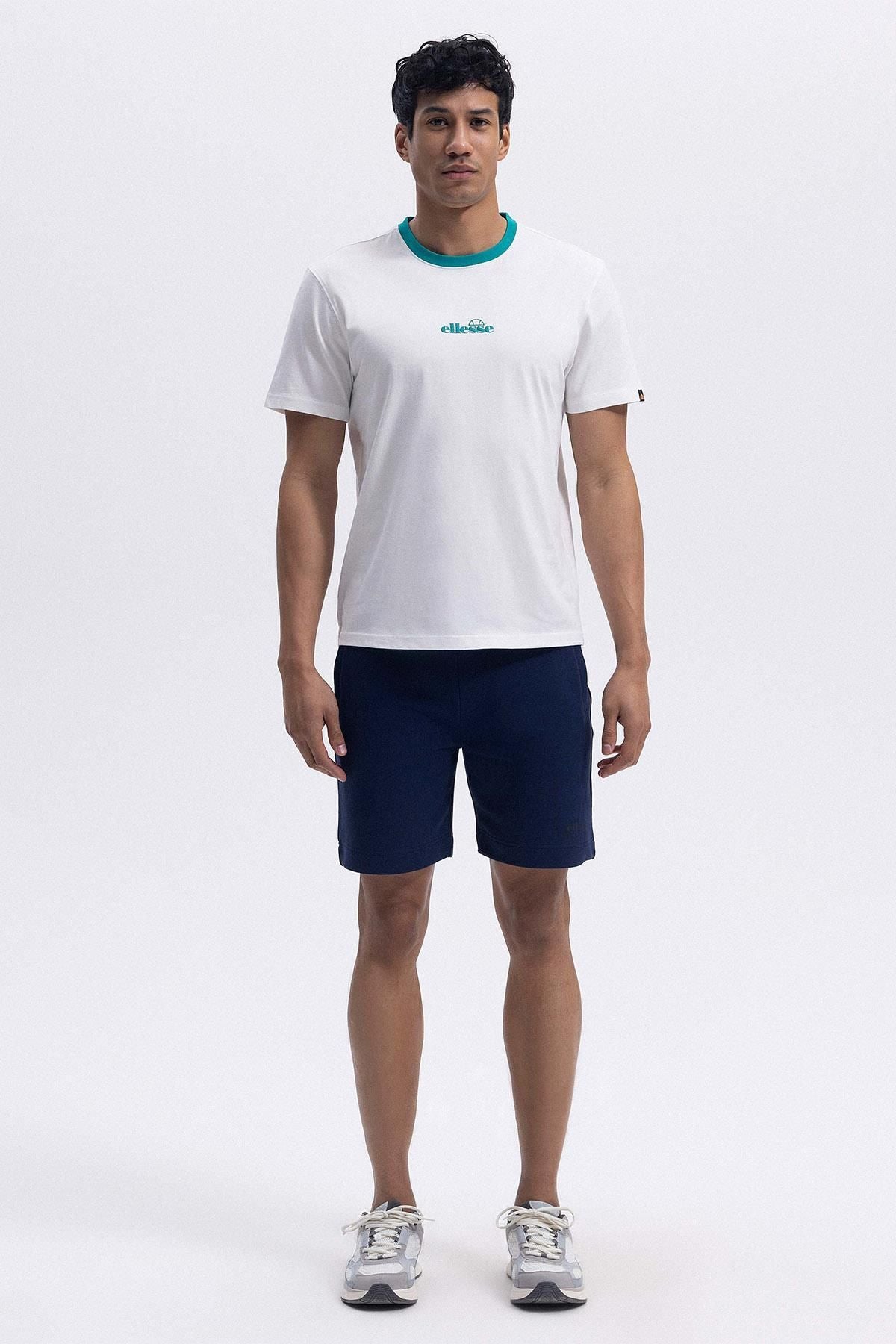 Ellesse Erkek Yeşil Bisiklet Yaka Beyaz Tişört CMO183