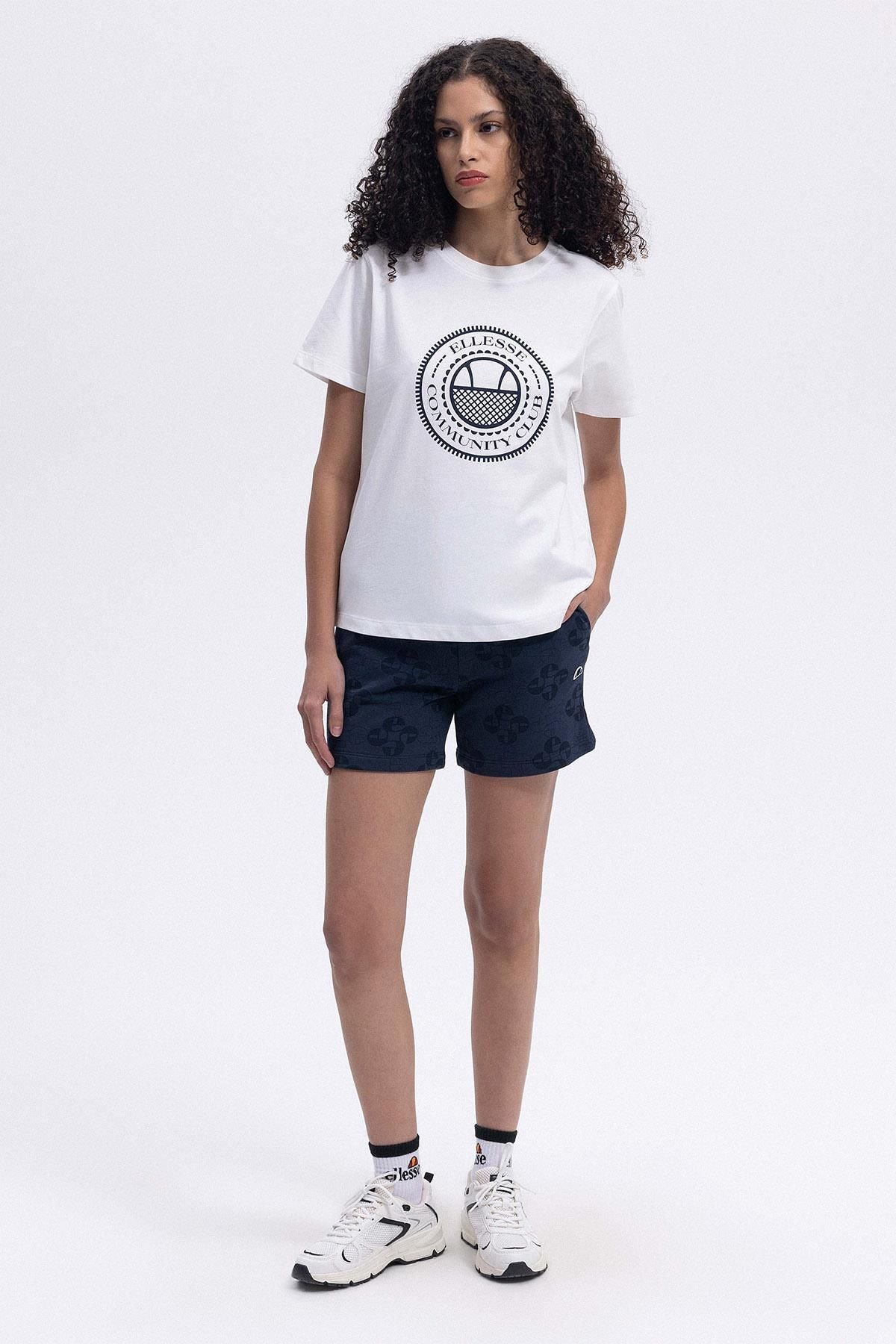 Ellesse Erkek Yuvarlak Yaka Beyaz Tişört EF444