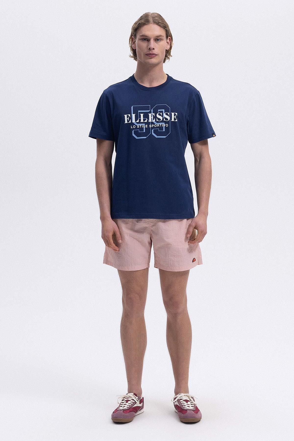 Ellesse Erkek Yuvarlak Yaka Lacivert Tişört EM455