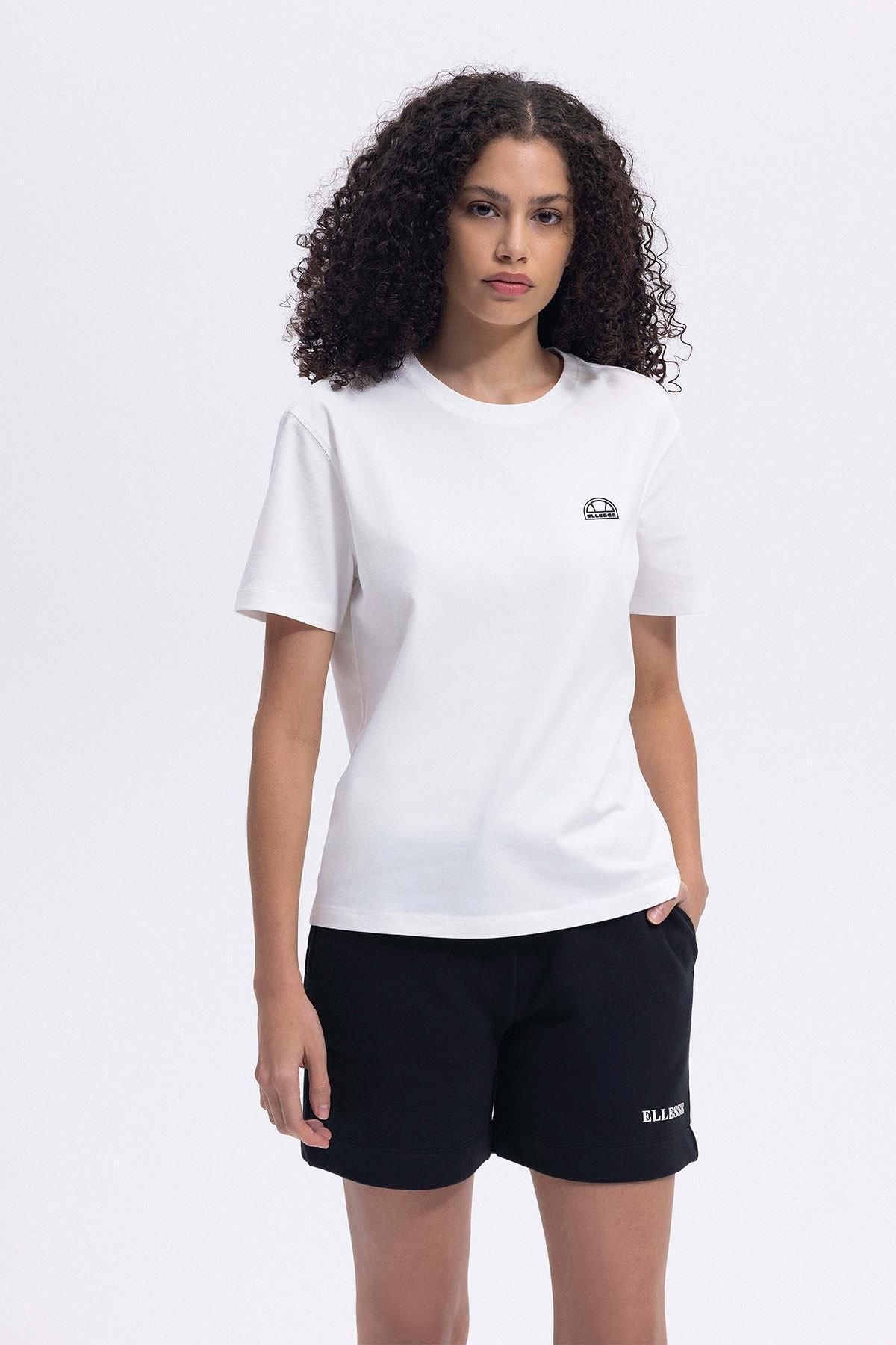 Ellesse Kadın Yuvarlak Yaka Ekru Tişört EF426ECR