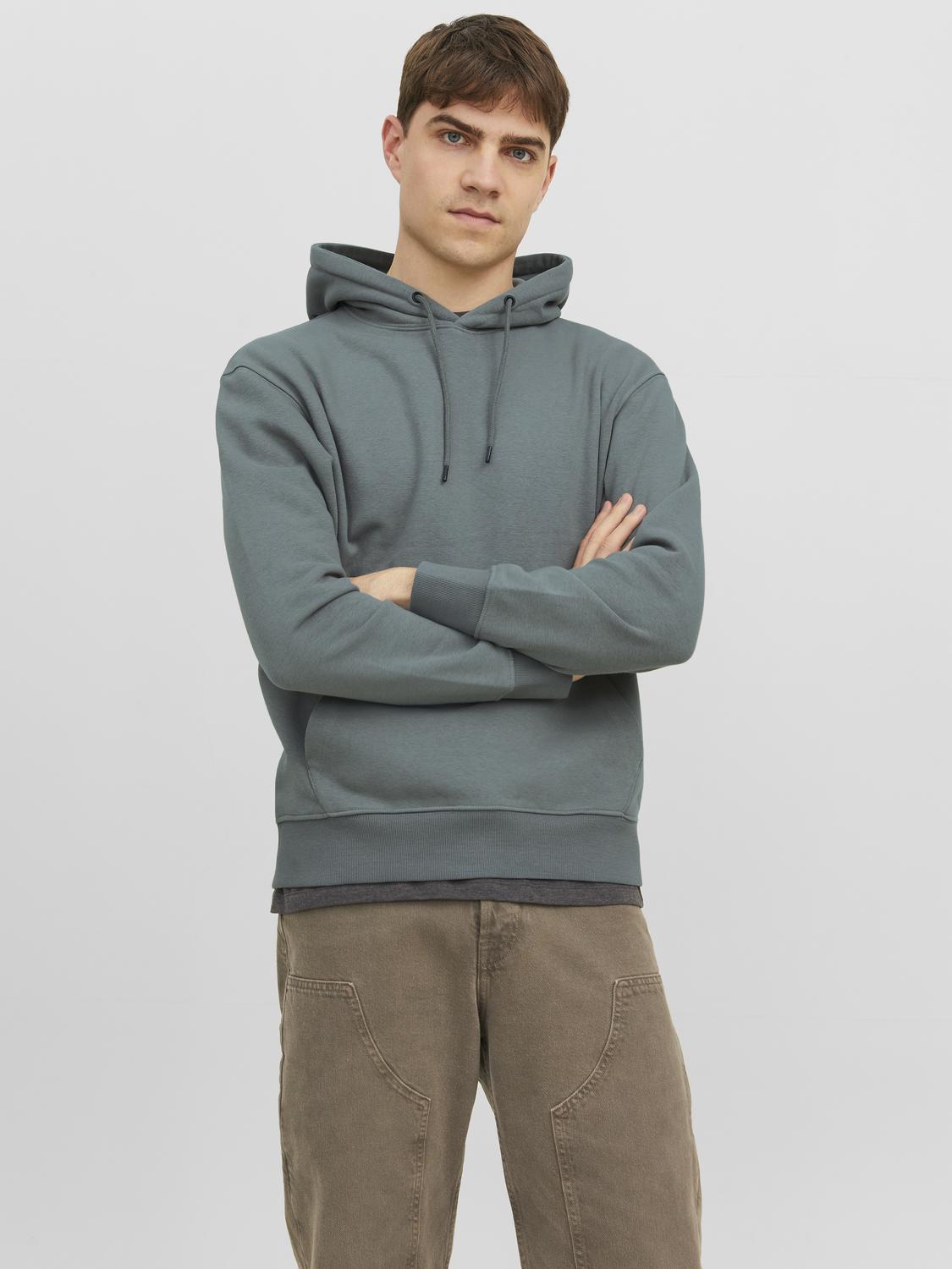 Erkek Jack Jones Basıc Sweatshirt Hood Noos Yeşil 12208157