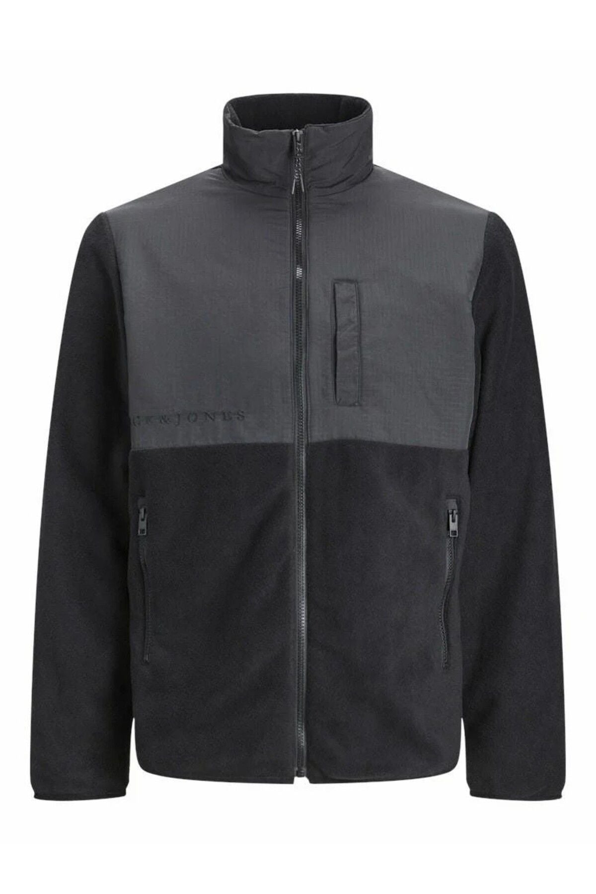 Jack Jones Erkek Siyah Hafif Outdoor Mont Yüksek Yaka ve Gizli Fermuar Detaylı 12235864