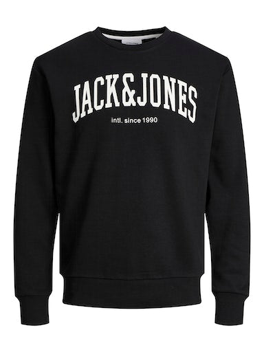 Jack Jones Erkek  Baskılı Siyah Sweatshirt 12248431S