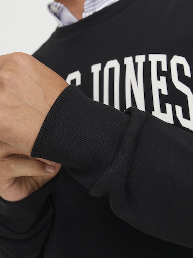 Jack Jones Erkek  Baskılı Siyah Sweatshirt 12248431S