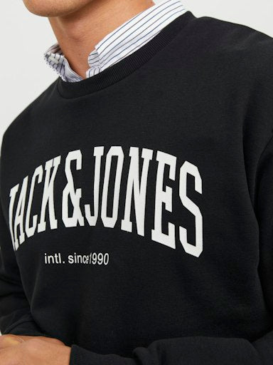 Jack Jones Erkek  Baskılı Siyah Sweatshirt 12248431S