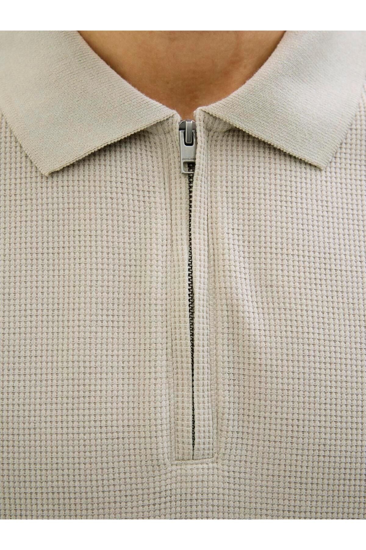 JACK JONES Erkek BEJ Polo Yaka Kısa Kollu Tişört 12279177
