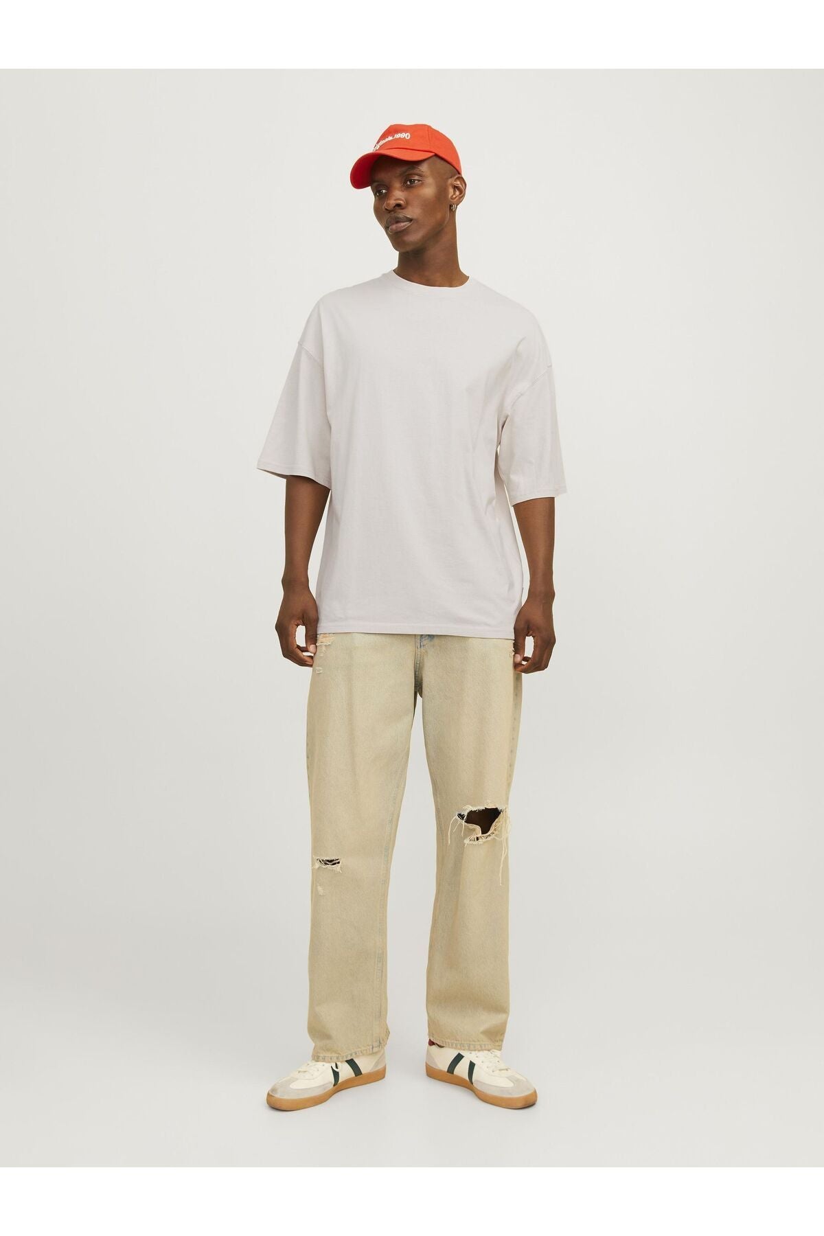 JACK JONES Erkek BEJ Yuvarlak Yaka Tişört 12259975