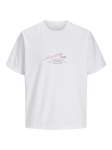 JACK JONES Erkek BEYAZ Crew Boyun Kısa Kollu Tişört 12273373