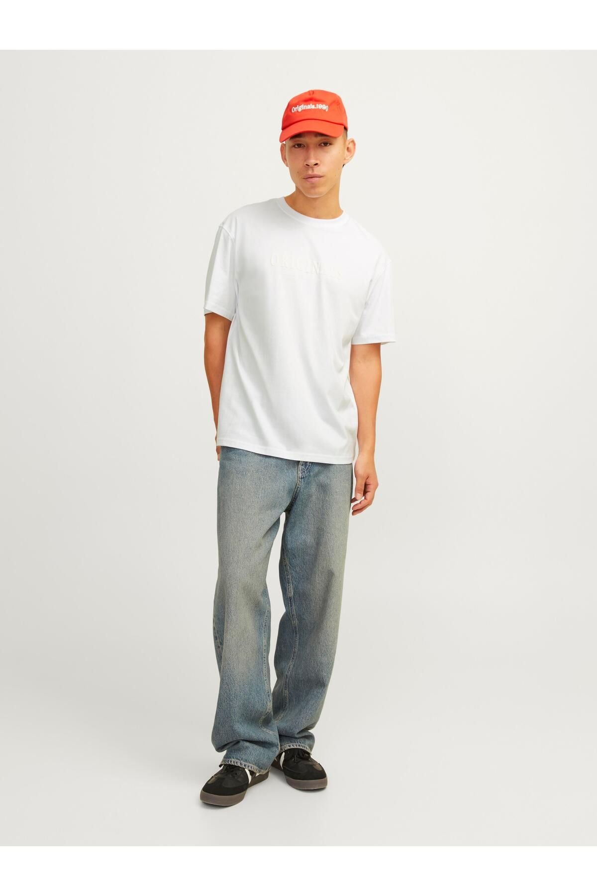 JACK JONES Erkek BEYAZ Crew Neck Tişört 12262494