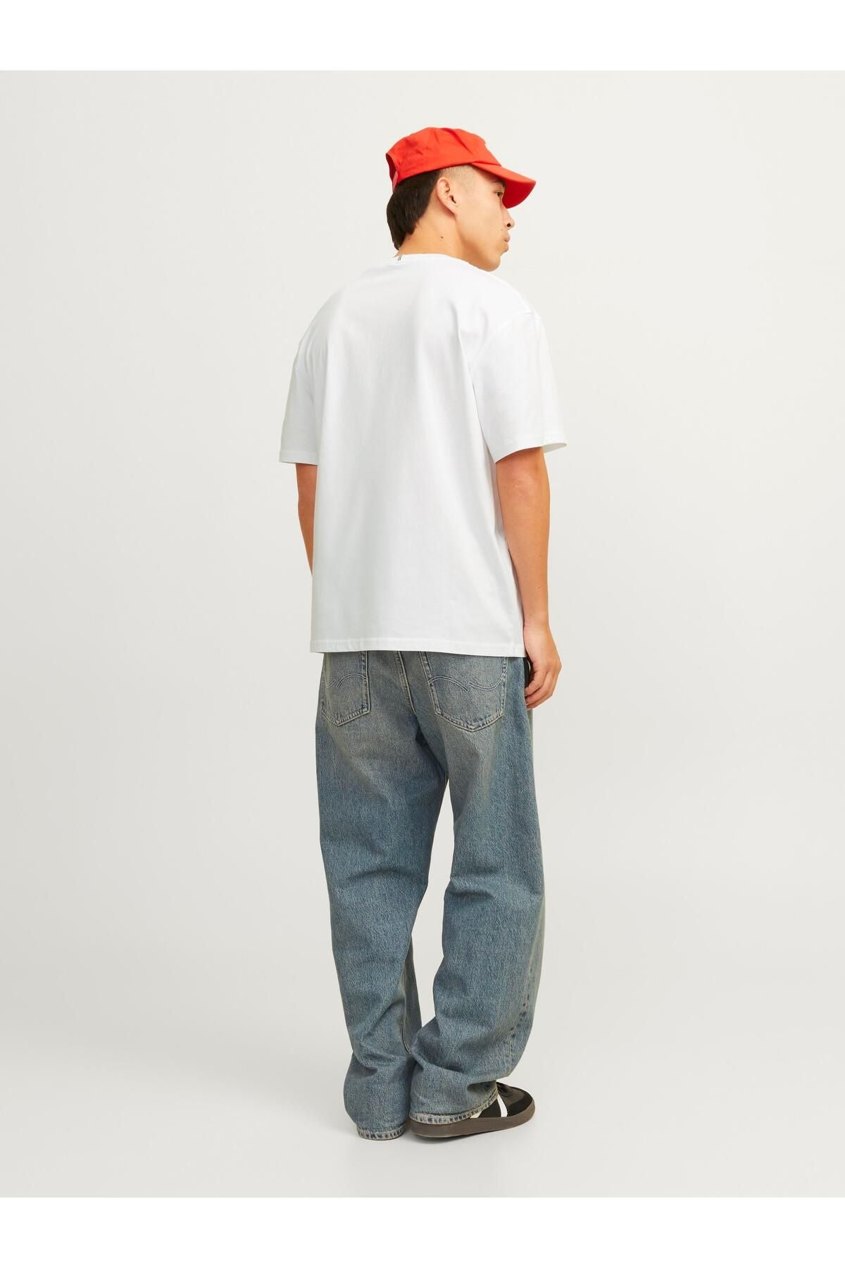 JACK JONES Erkek BEYAZ Crew Neck Tişört 12262494