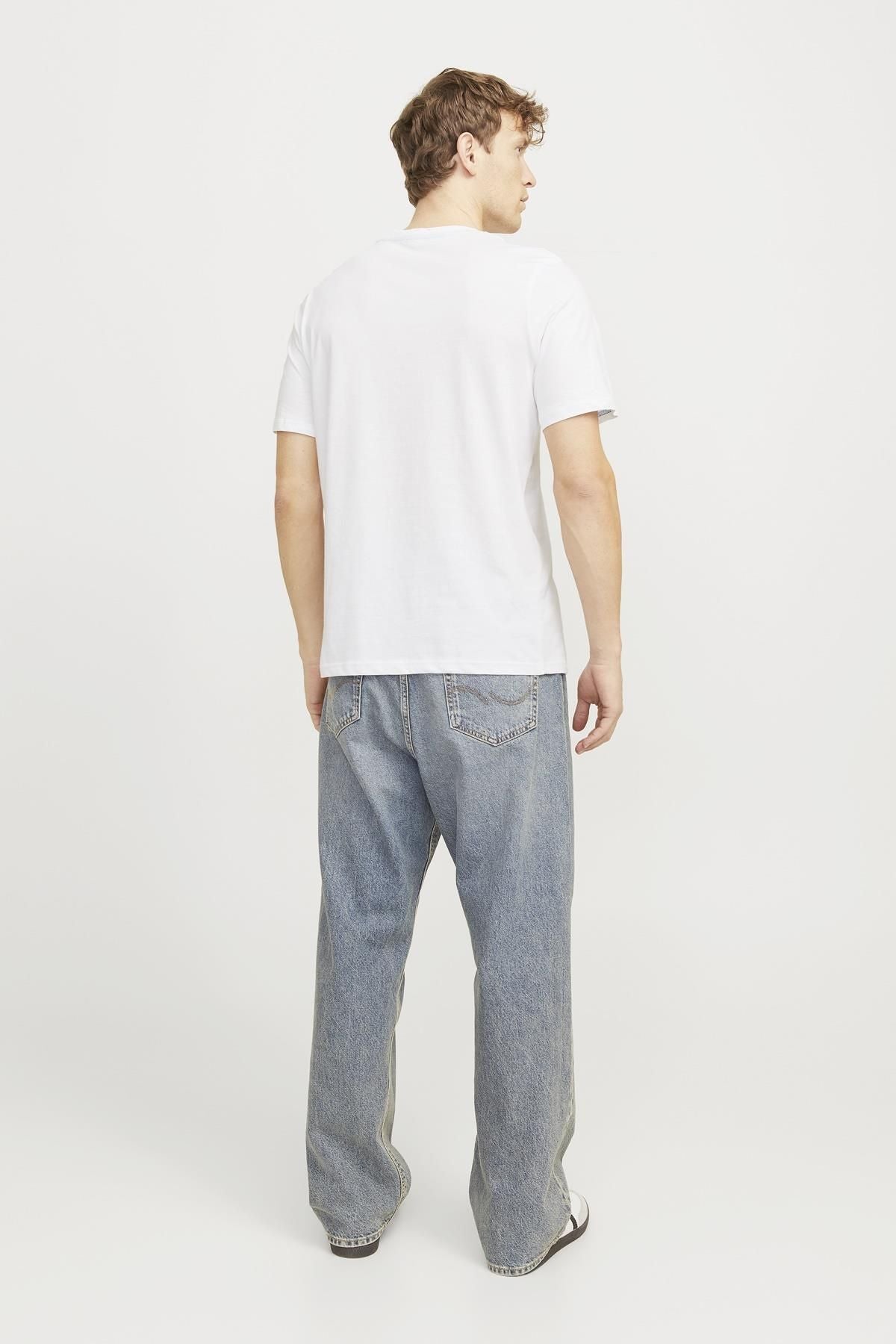 JACK JONES Erkek BEYAZ Kısa Kollu Tişört 12269280