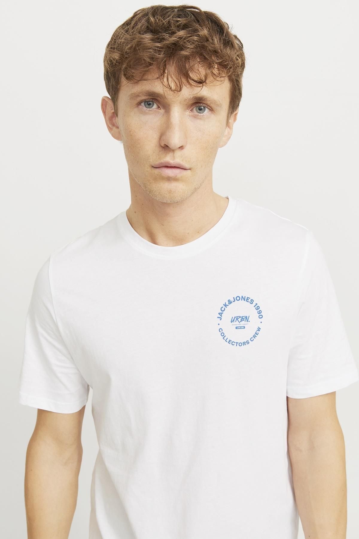 JACK JONES Erkek BEYAZ Kısa Kollu Tişört 12269280
