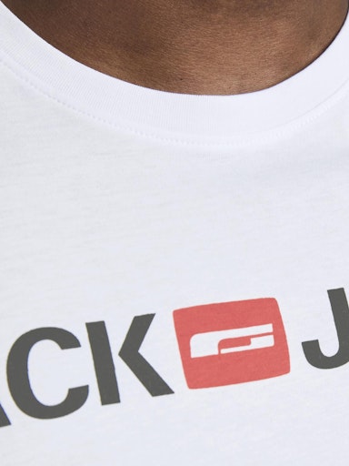 JACK JONES Erkek BEYAZ Pamuklu Tişört 12184987