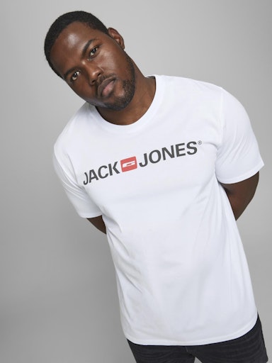 JACK JONES Erkek BEYAZ Pamuklu Tişört 12184987