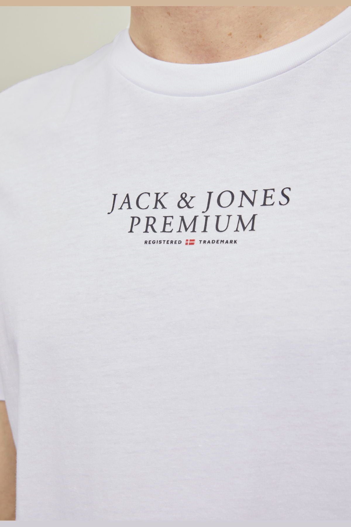 JACK JONES Erkek BEYAZ Pamuklu Tişört 12217167