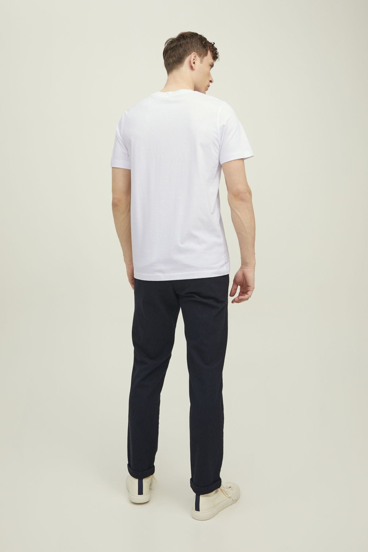 JACK JONES Erkek BEYAZ Pamuklu Tişört 12217167