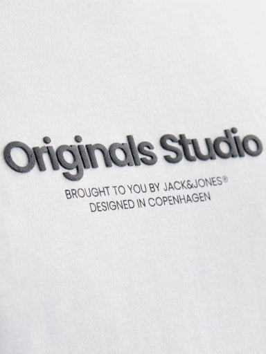 JACK JONES Erkek Beyaz Pamuklu Tişört 12248177