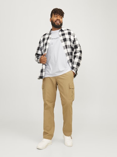 JACK JONES Erkek Beyaz Pamuklu Tişört 12248177
