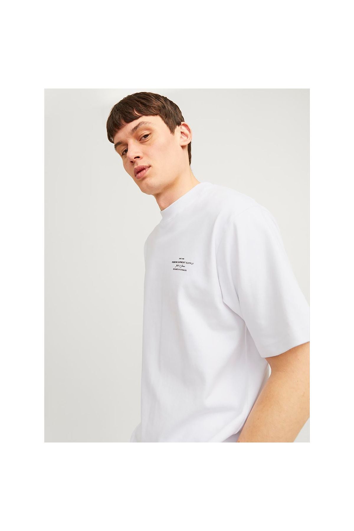 JACK JONES Erkek BEYAZ Pamuklu Tişört 12259357