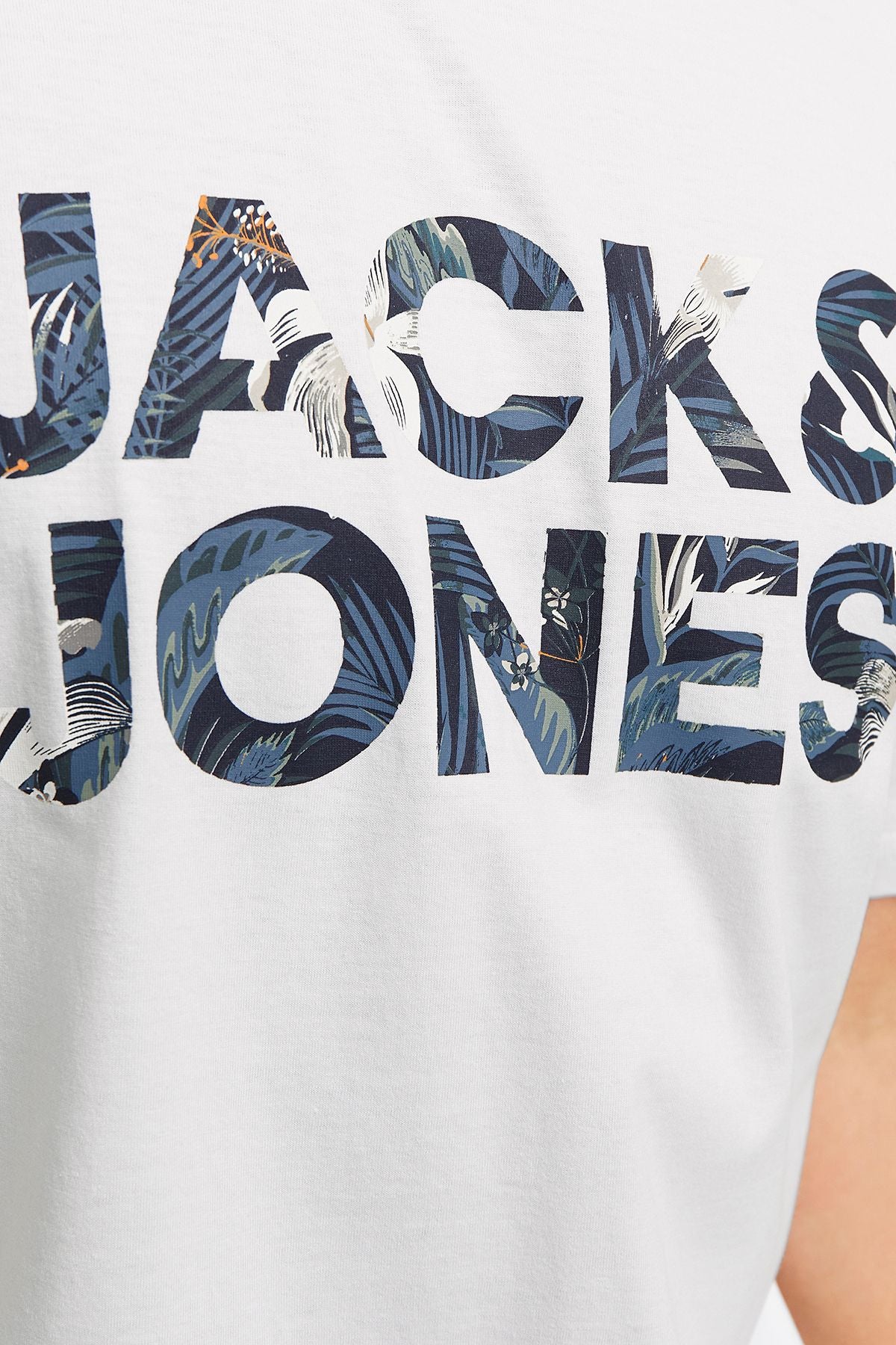 JACK JONES Erkek BEYAZ Pamuklu Tişört 12268127