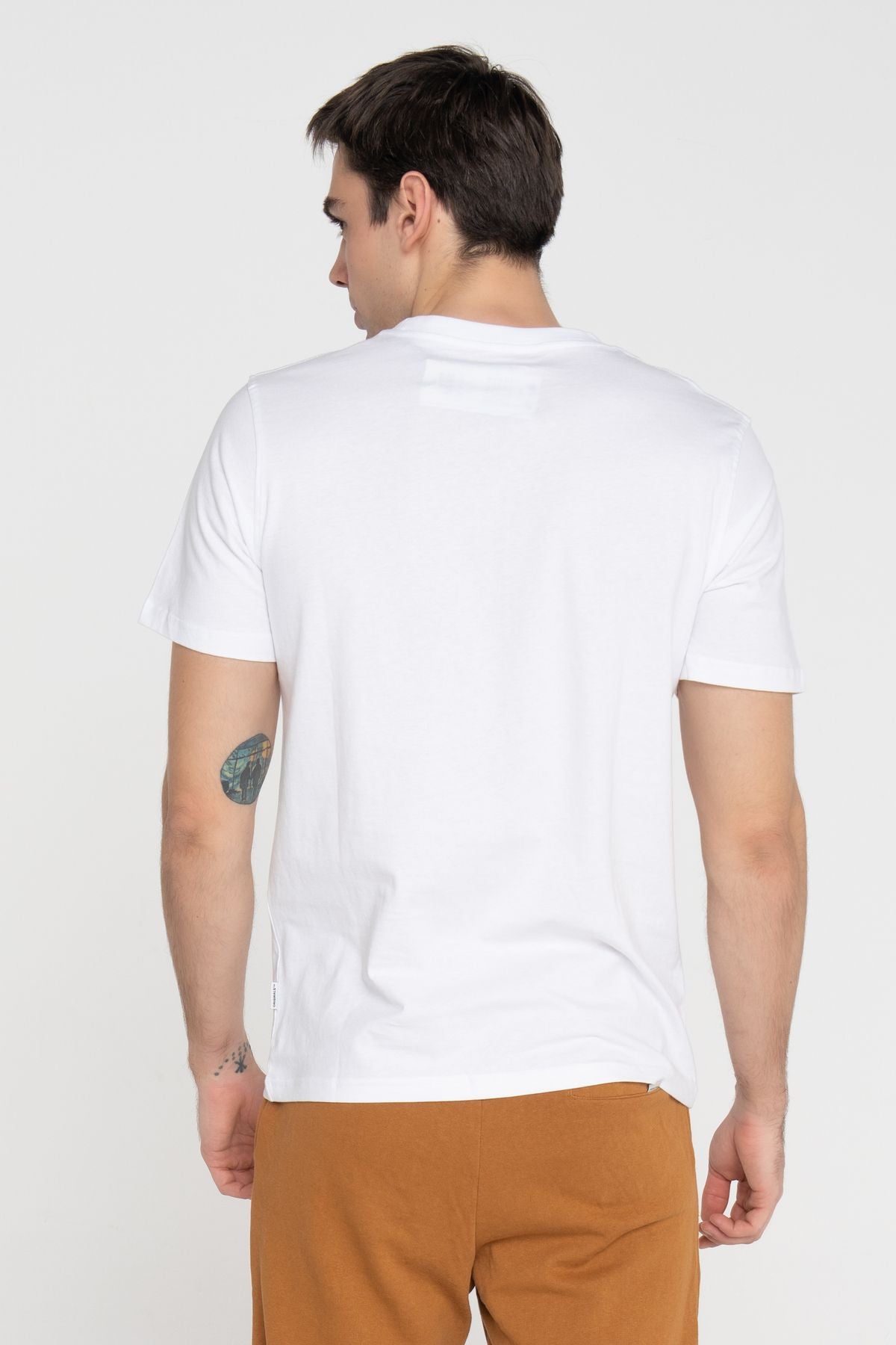 JACK JONES Erkek Beyaz Pamuklu Tişört 12273182