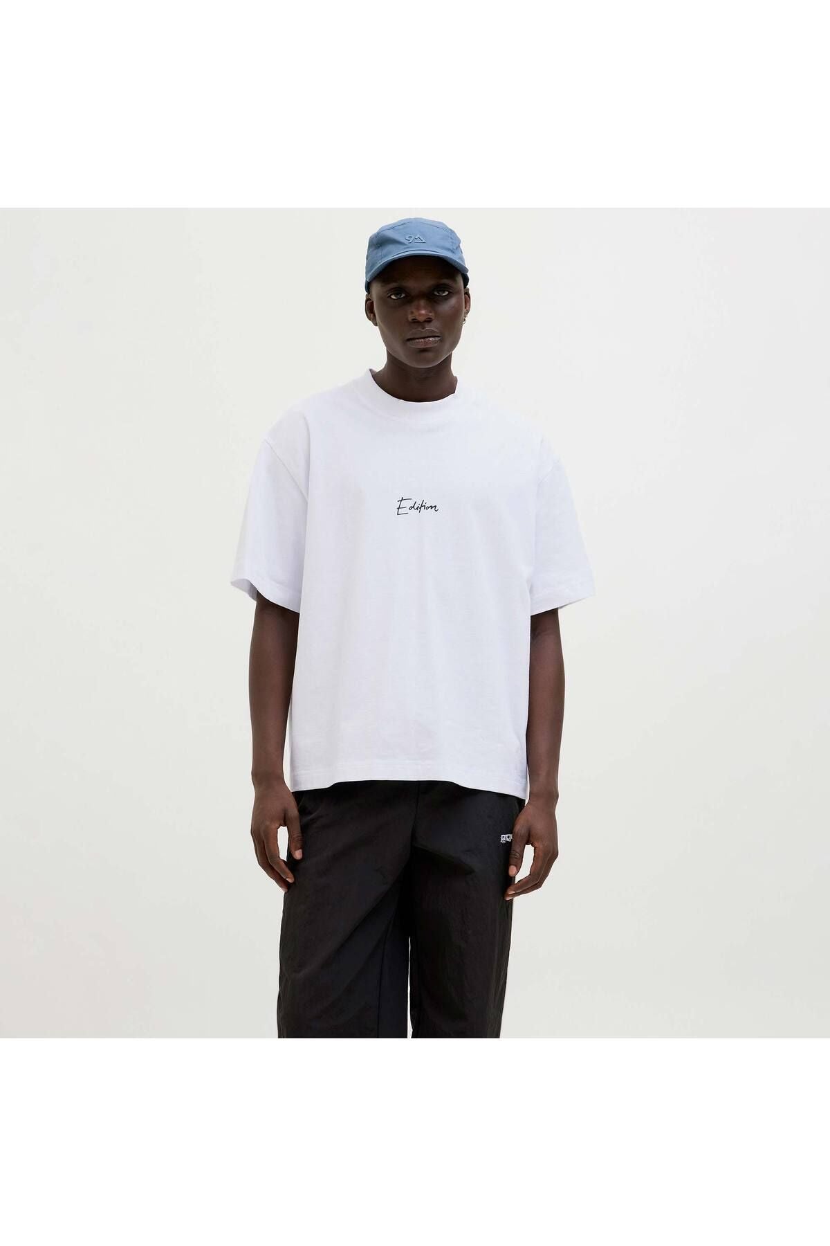 JACK JONES Erkek BEYAZ Pamuklu Tişört 12273310
