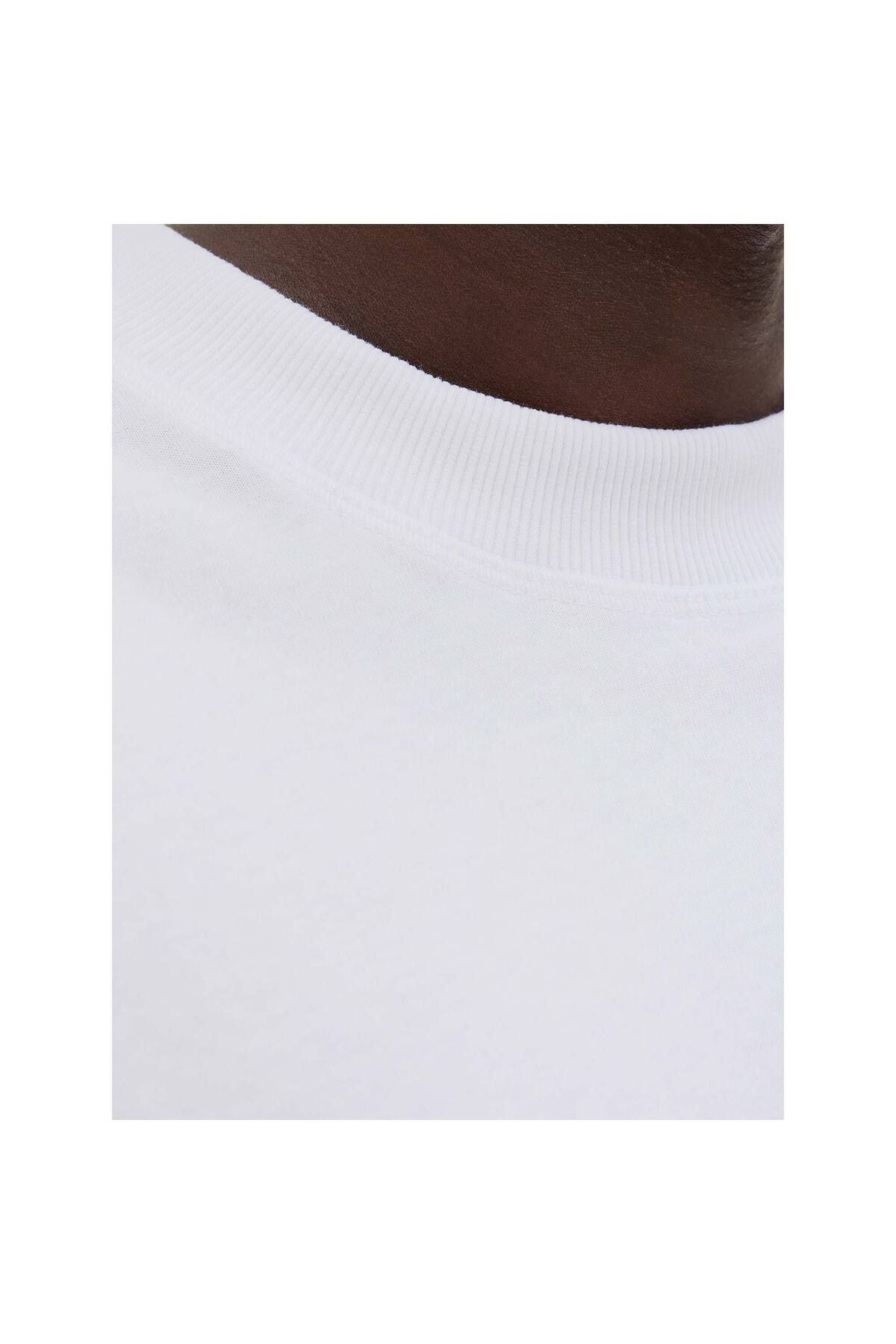 JACK JONES Erkek BEYAZ Pamuklu Tişört 12273310