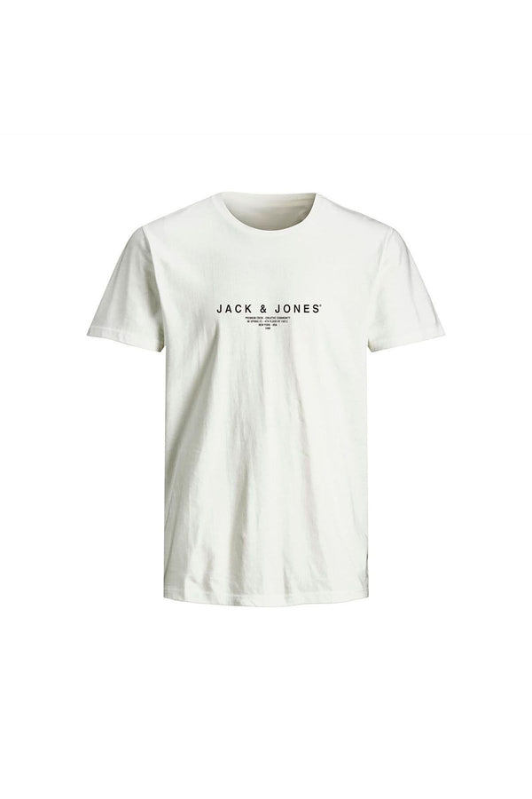 JACK JONES Erkek BEYAZ Pamuklu Tişört 12276646