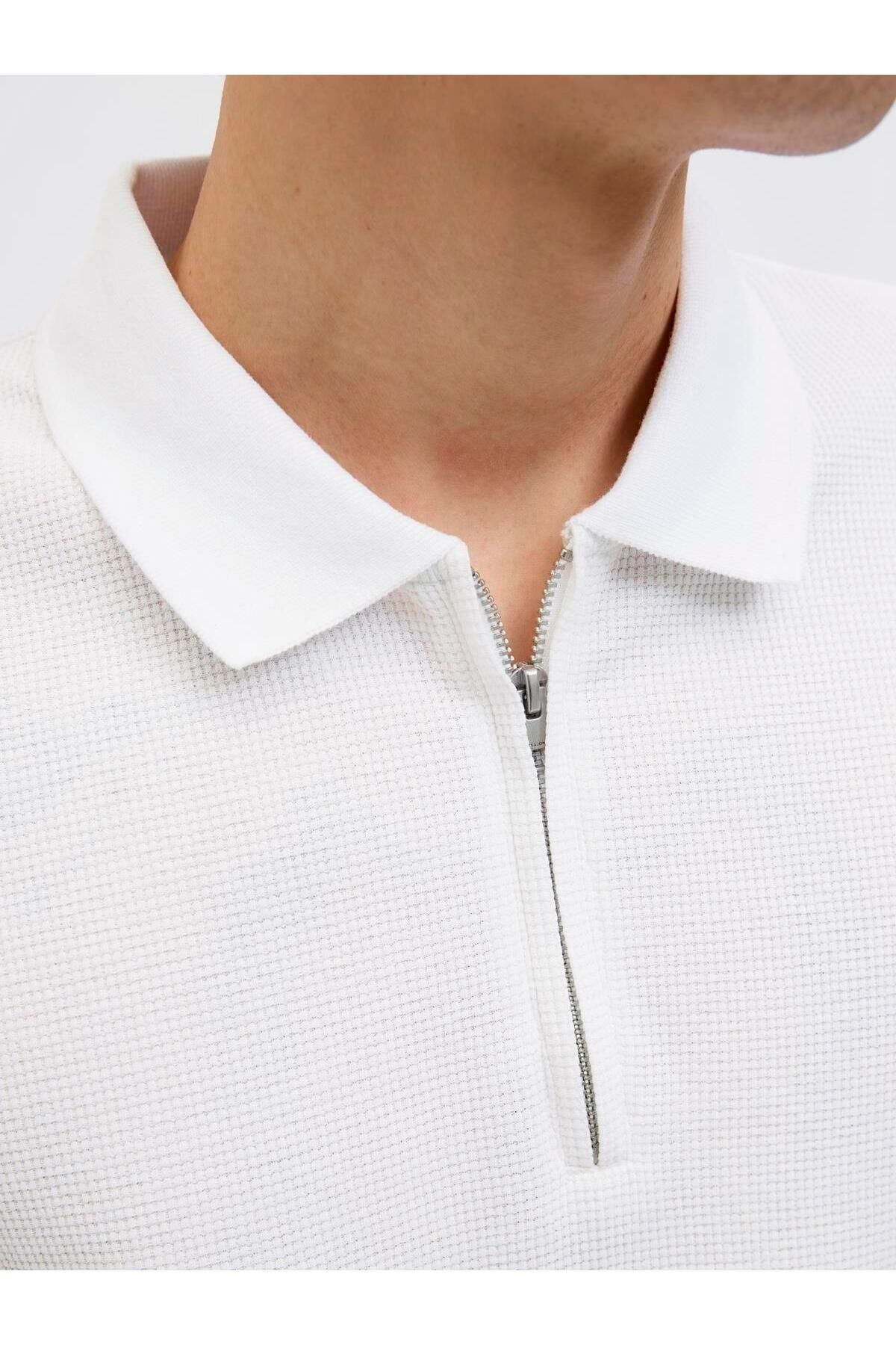 JACK JONES Erkek BEYAZ Polo Yaka Kısa Kollu Tişört 12279177
