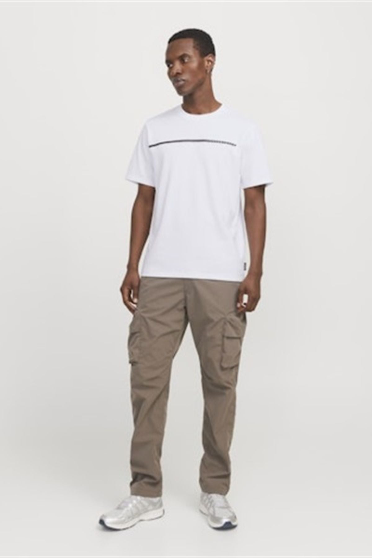 JACK JONES Erkek BEYAZ Tam Boyama Kısa Kollu Tişört 12273120